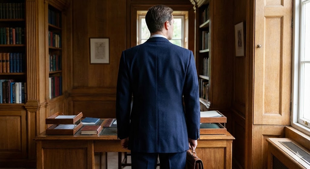 猫背を隠す英国生地のスーツとイタリア生地のシルエット比較