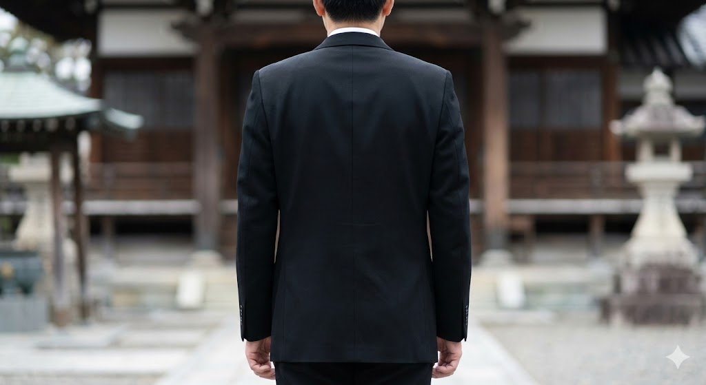 格式高い礼服のノーベント仕様の後ろ姿