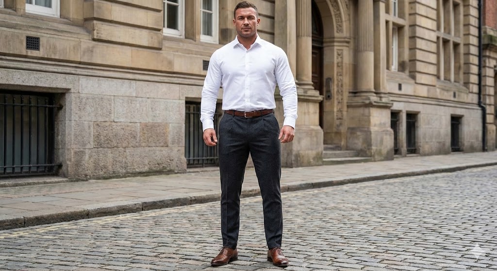 ワンタックとテーパードで作るお尻が大きい男性向けの理想的なシルエット