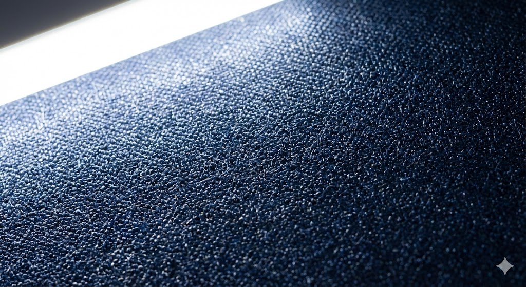 安っぽいポリエステルのテカリとウールの上品なツヤの比較